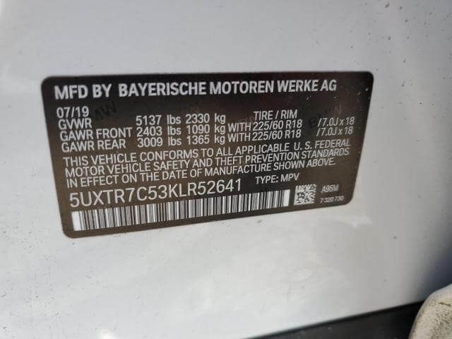 BMW X3 SDrive30I 2019